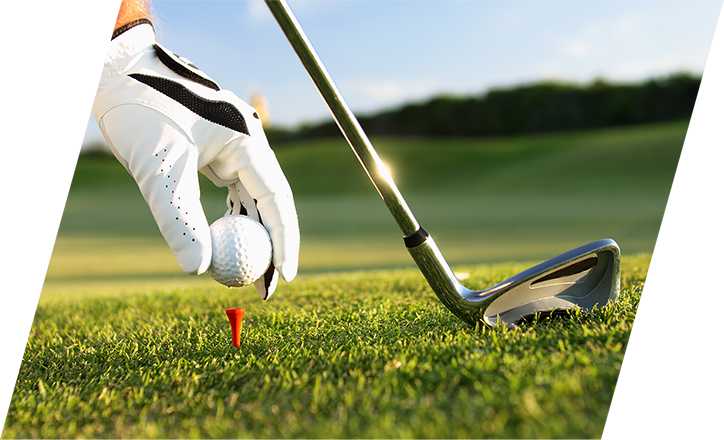 Playing golf
